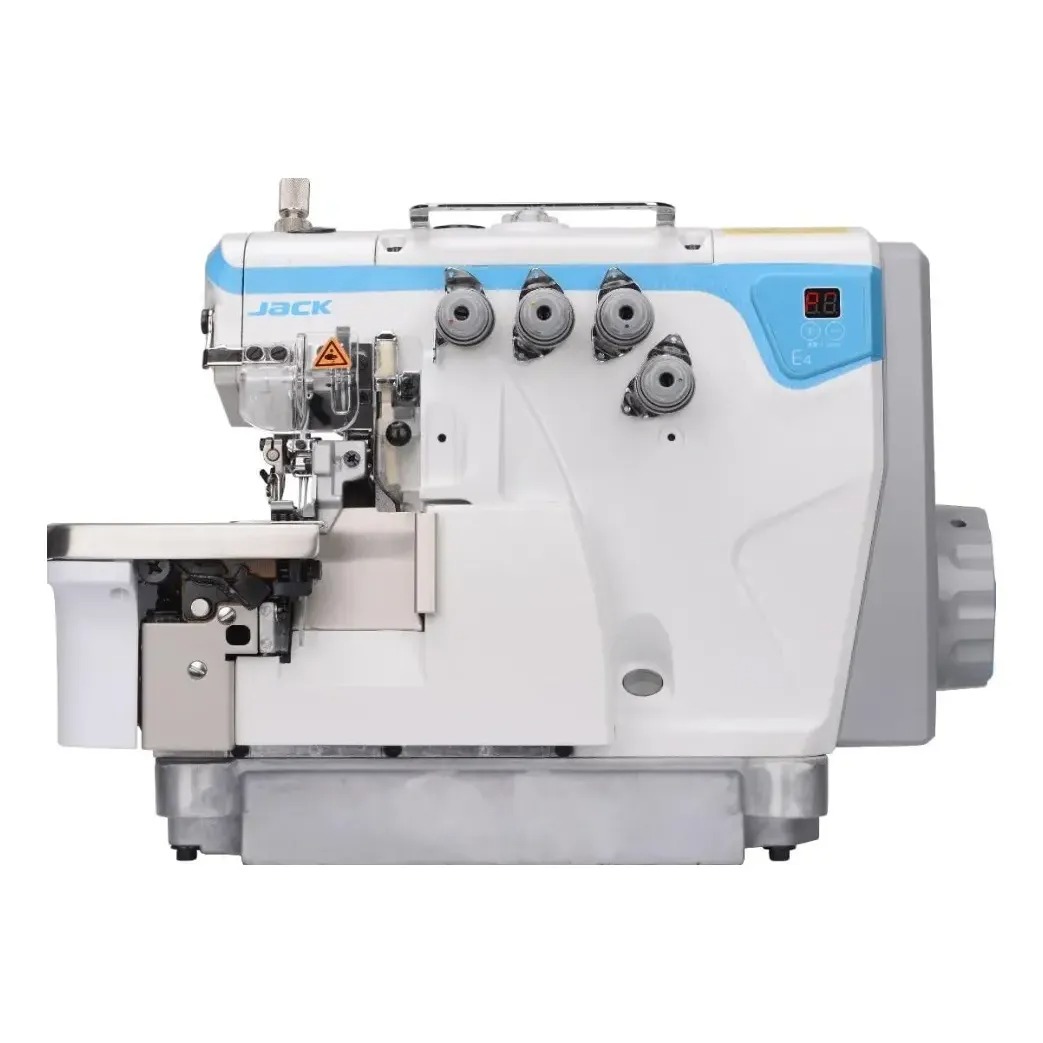 Máquina de Costura Interlock Industrial Jack E4S-5-03/333 5 Fios Direct Drive com Mesa